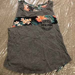 Victoria Secret Pink Gray Floral Tank Small